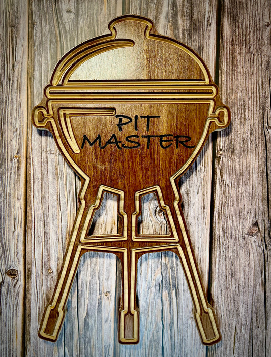 Pit Master Plaque – Rustic Wall Art for BBQ Lovers & Grill Kings