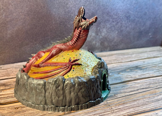 Dragon’s Hoard Coin Bank with Lifting Door for Dragon Lovers and Treasure Keepers