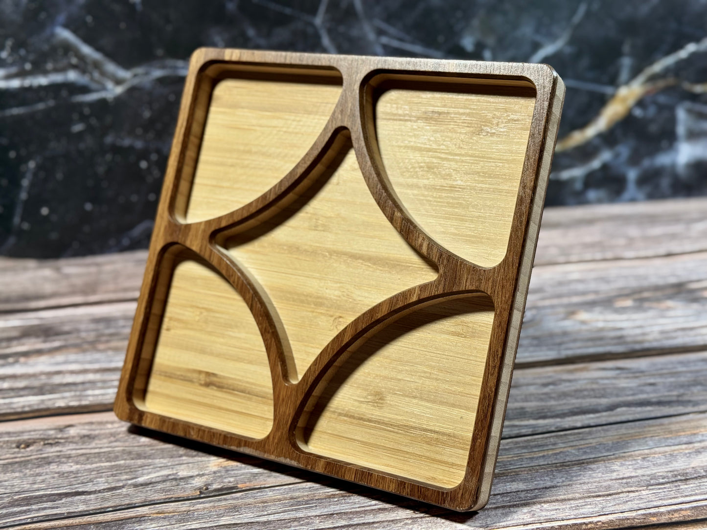 Carved Wooden Accessory Tray with Flocked Liner – Small, Medium & Large Sizes