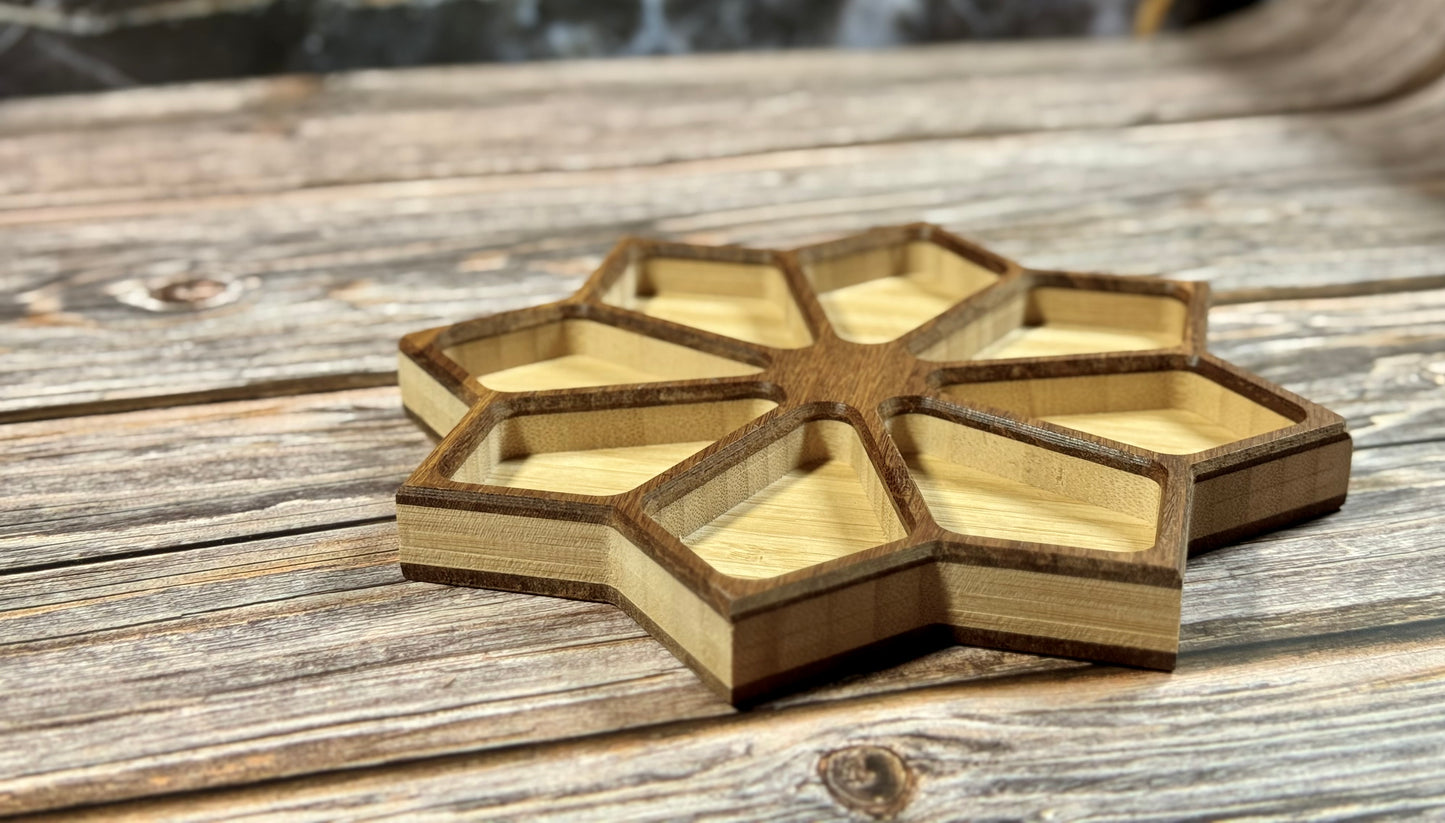 Carved Wooden Accessory Tray with Flocked Liner – Small, Medium & Large Sizes