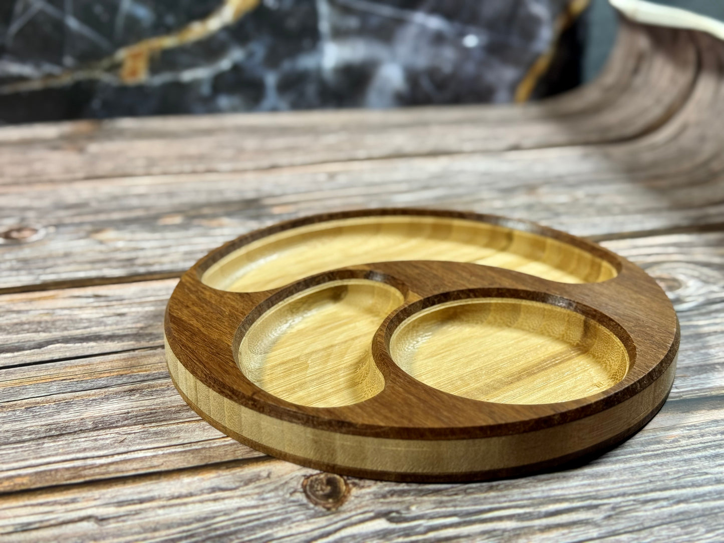 Round Bottom Carved Accessory Tray