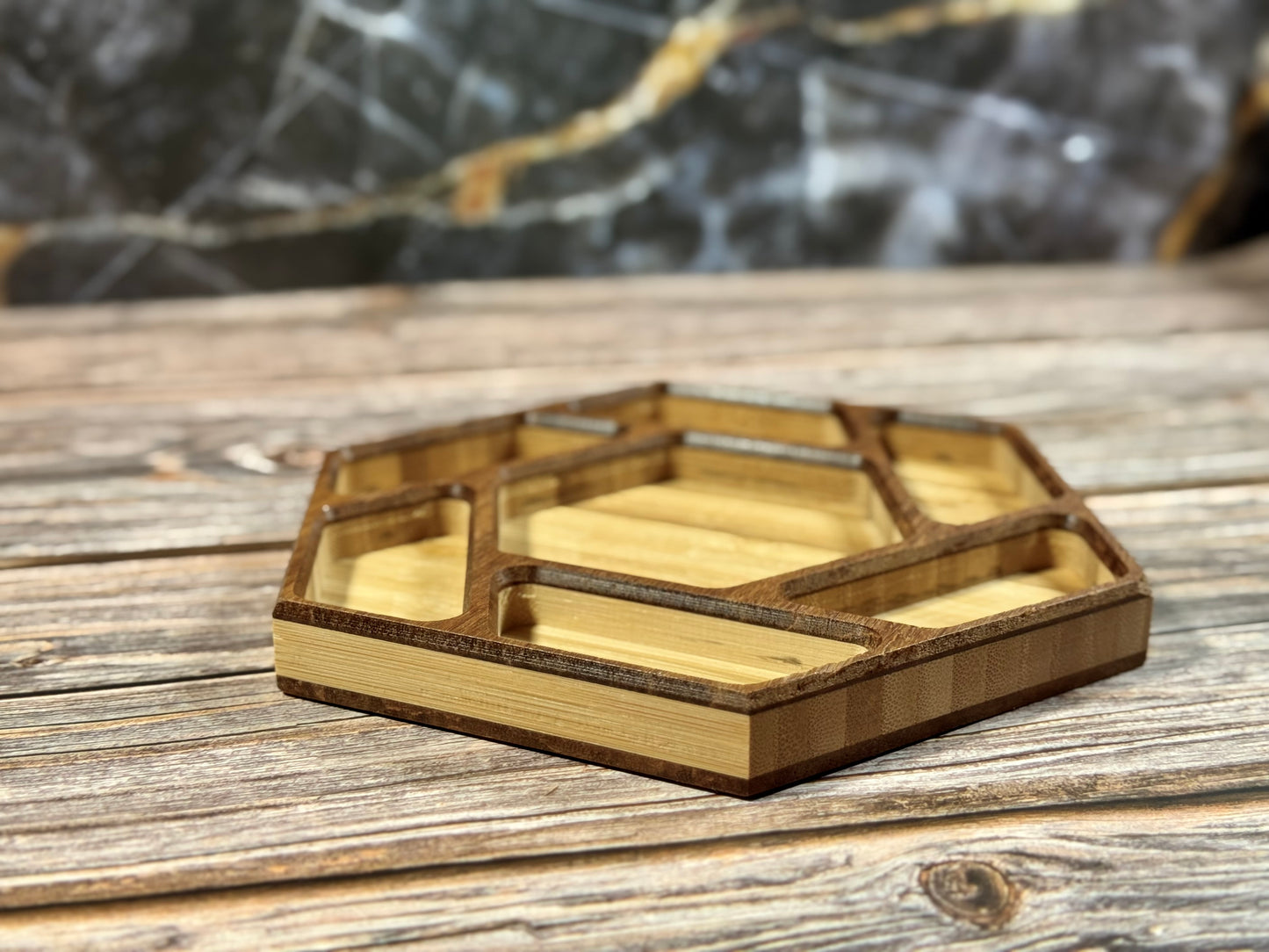 Carved Wooden Accessory Tray with Flocked Liner – Small, Medium & Large Sizes