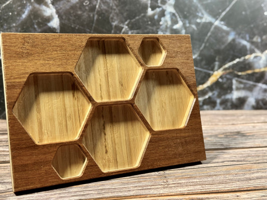 Carved Wooden Accessory Tray with Flocked Liner – Small, Medium & Large Sizes