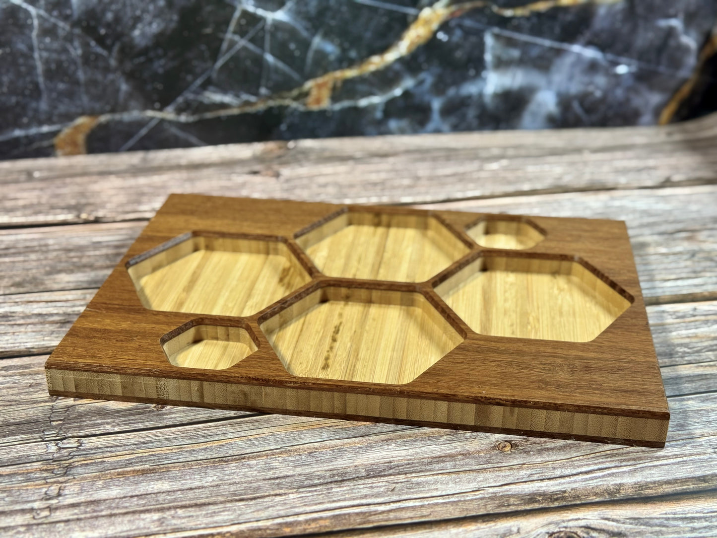 Carved Wooden Accessory Tray with Flocked Liner – Small, Medium & Large Sizes