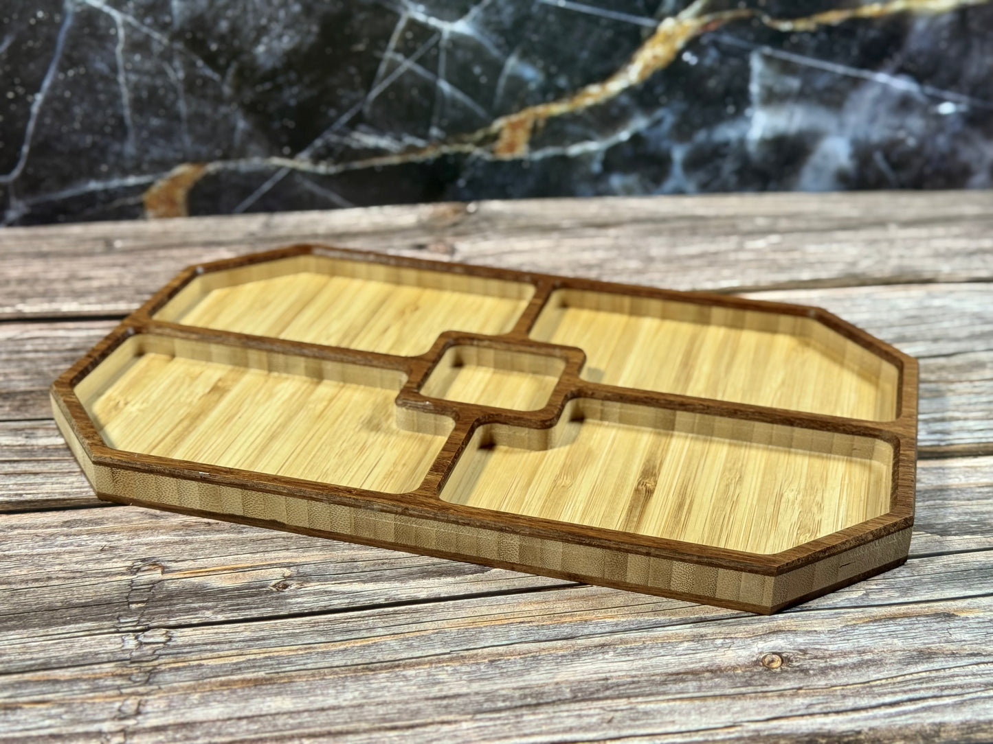 Carved Wooden Accessory Tray with Flocked Liner – Small, Medium & Large Sizes