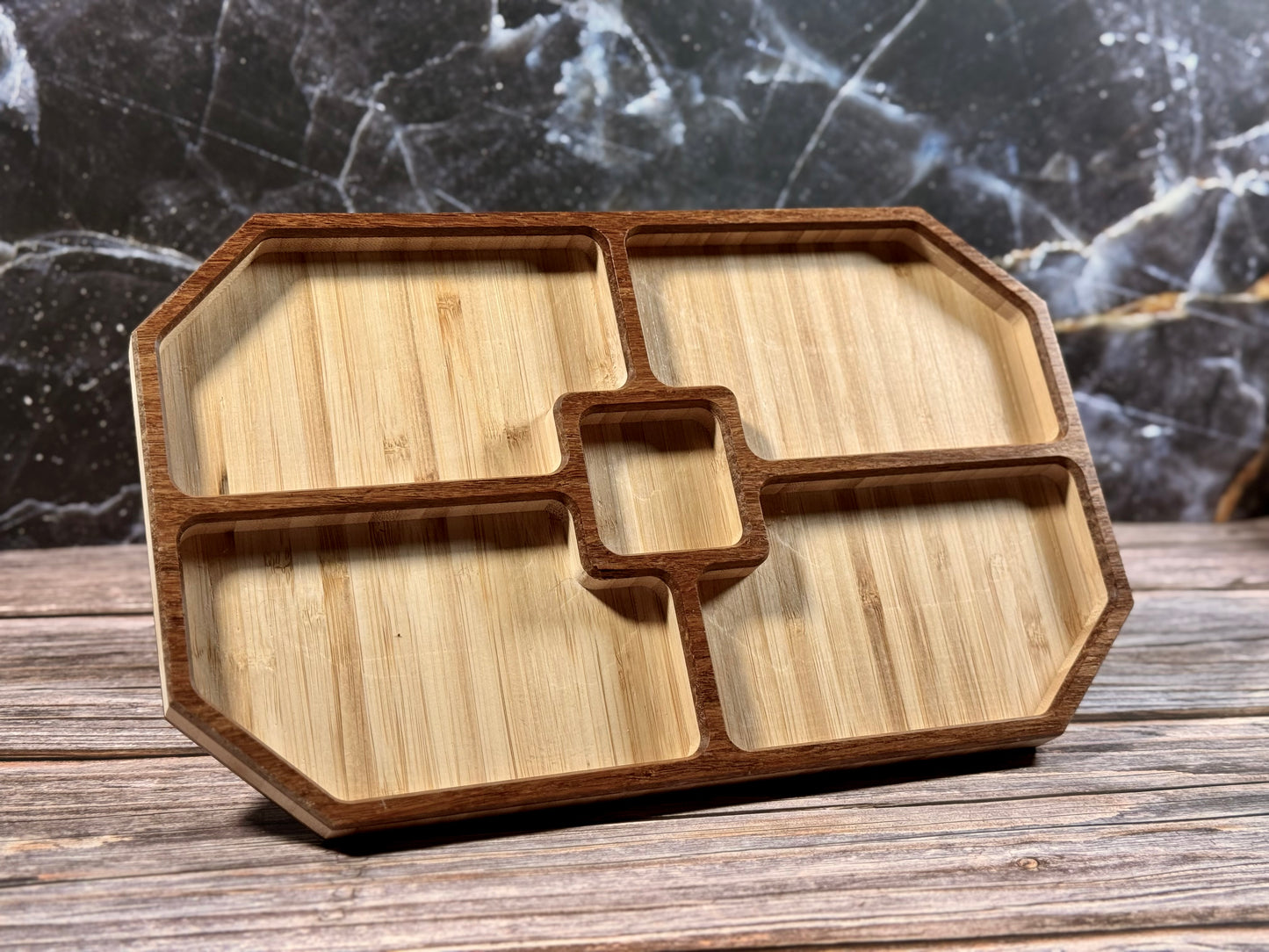 Carved Wooden Accessory Tray with Flocked Liner – Small, Medium & Large Sizes