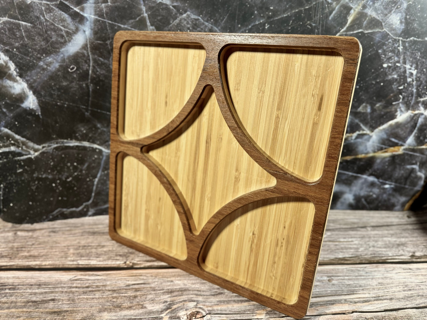 Carved Wooden Accessory Tray with Flocked Liner – Small, Medium & Large Sizes