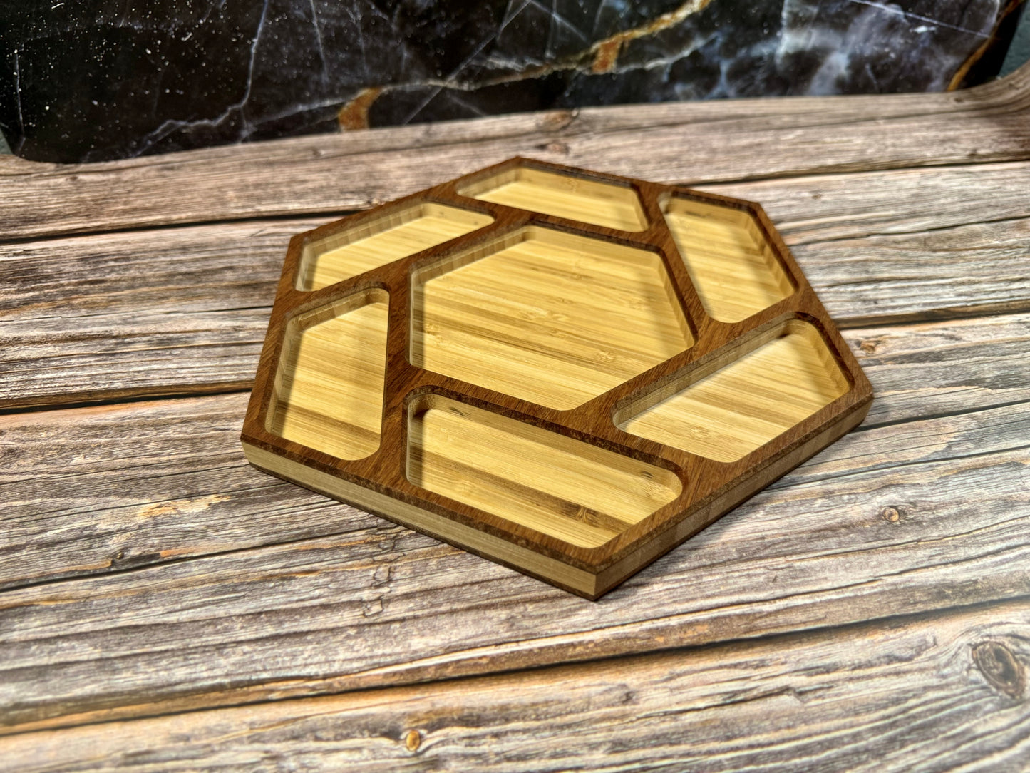 Carved Wooden Accessory Tray with Flocked Liner – Small, Medium & Large Sizes