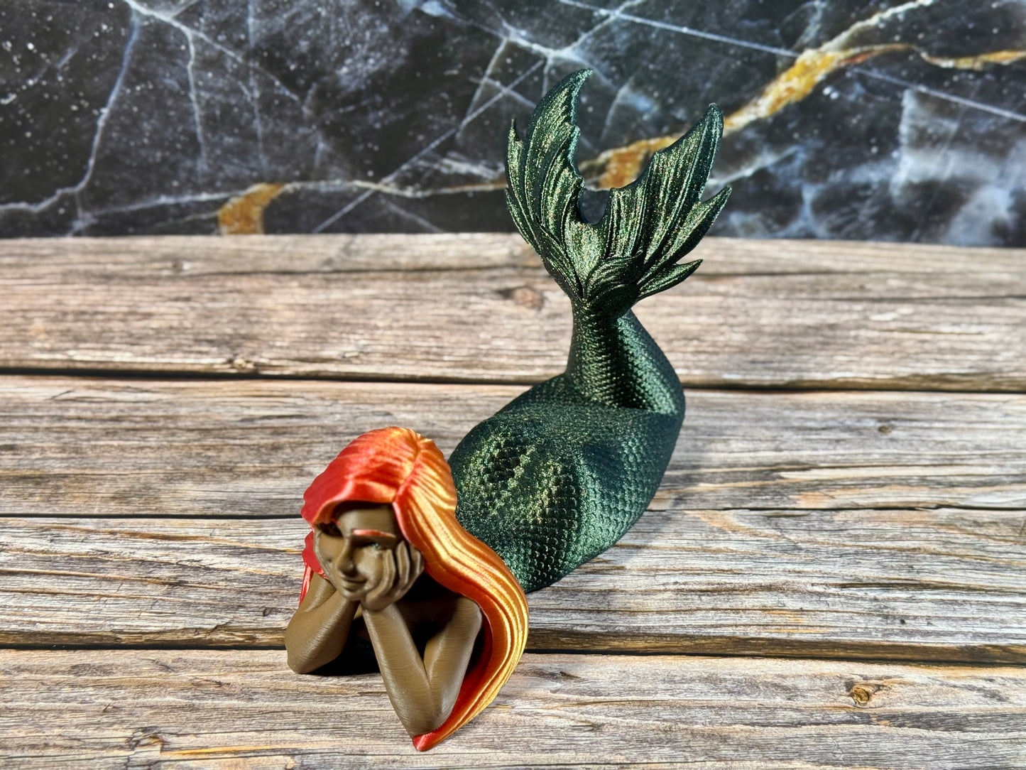 Mermaid Figurine – 3D Printed Statue in 2 Sizes & Skin Tones