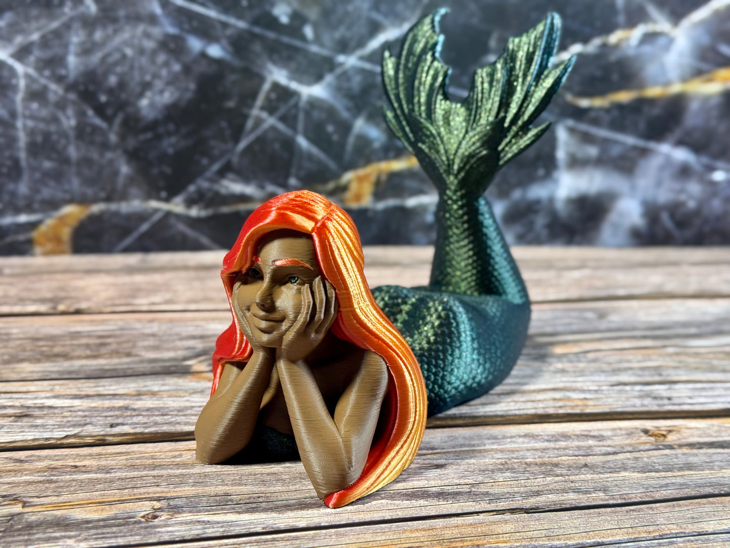 Mermaid Figurine – 3D Printed Statue in 2 Sizes & Skin Tones