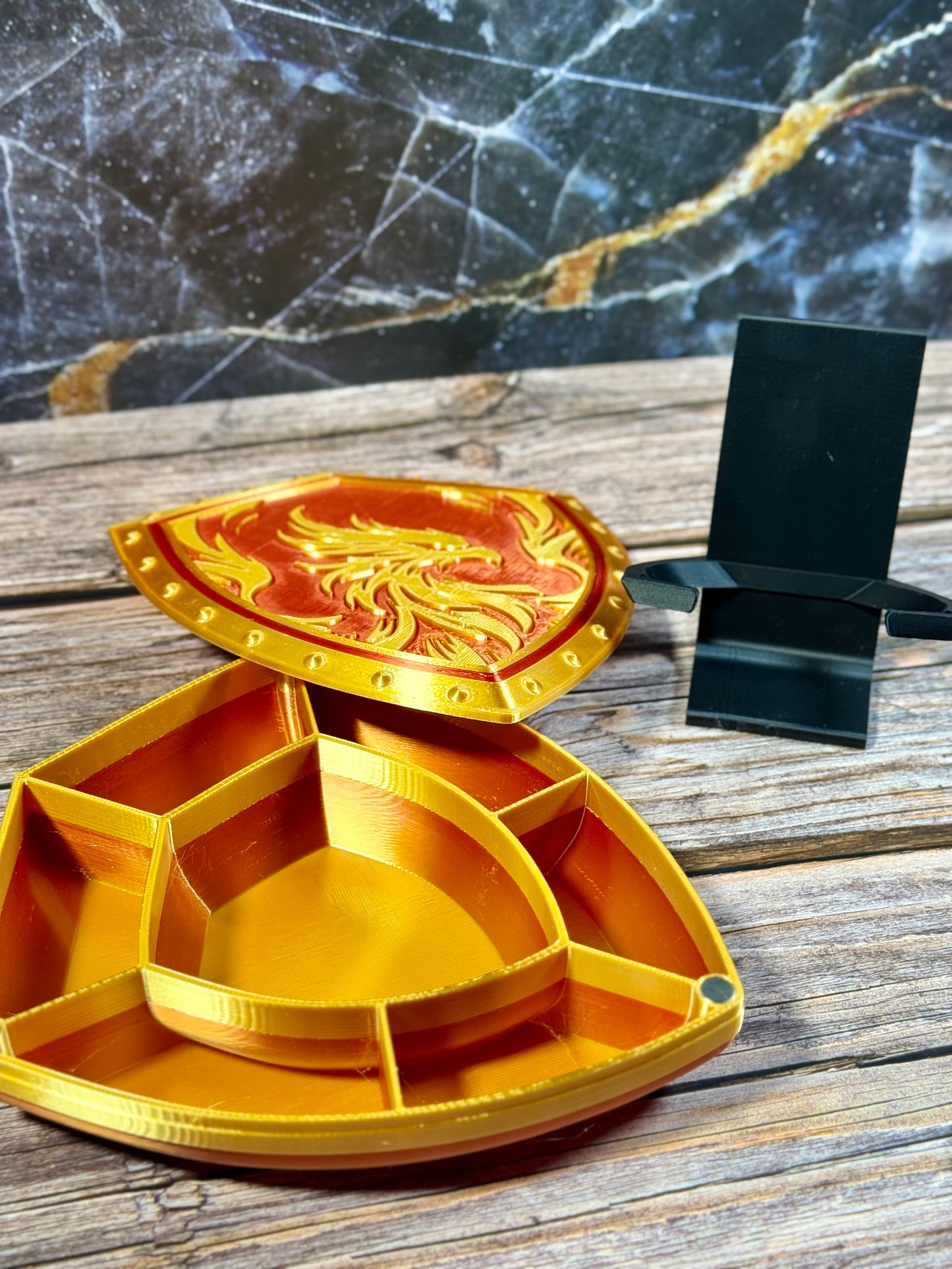 Dice Shield Magnetic Storage Box with Display Stand for Dice and Collectibles