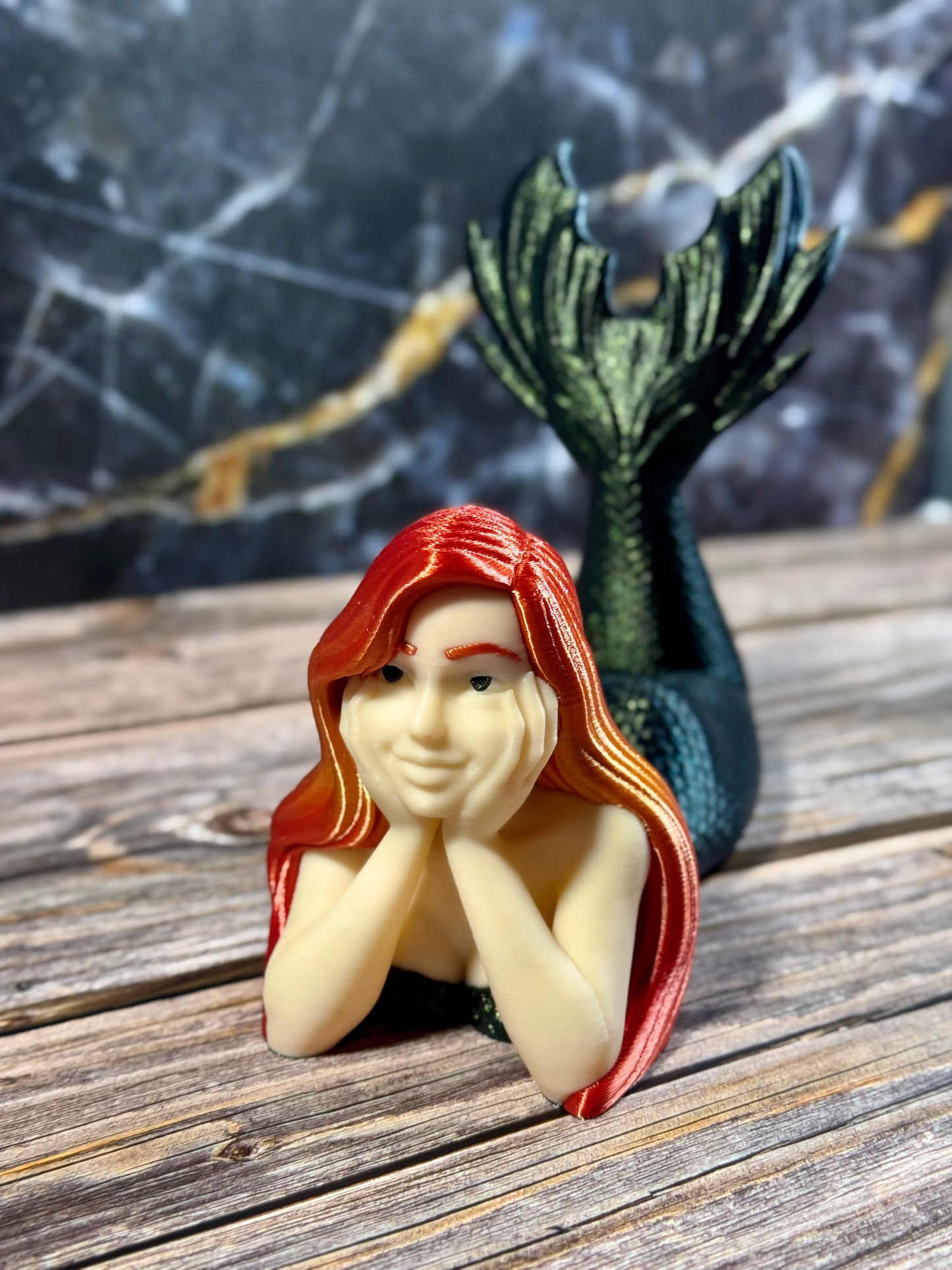 Mermaid Figurine – 3D Printed Statue in 2 Sizes & Skin Tones
