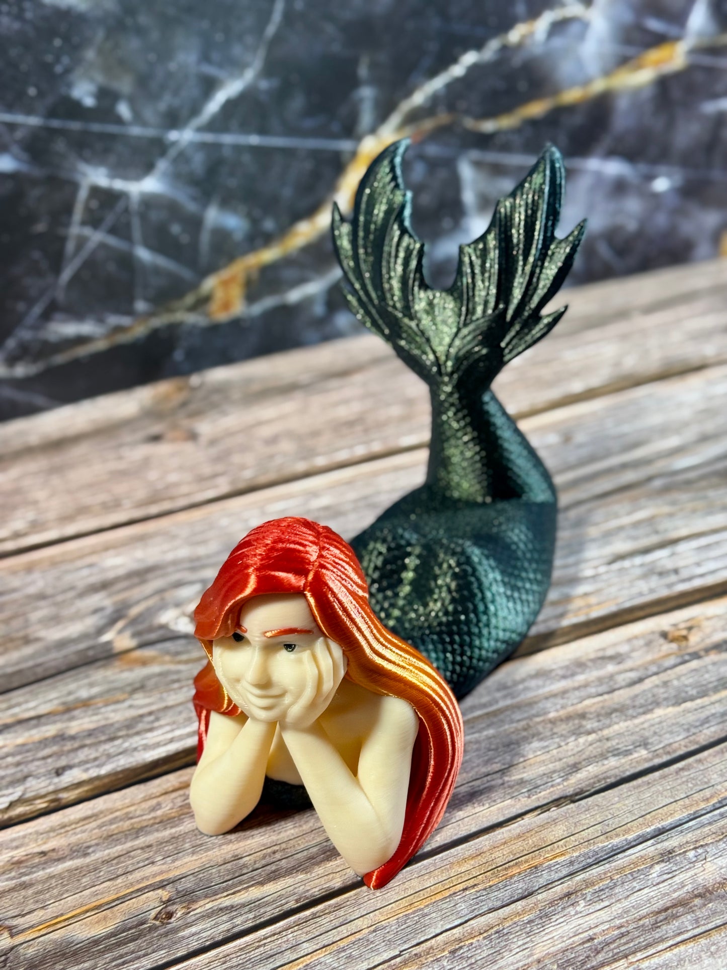 Mermaid Figurine – 3D Printed Statue in 2 Sizes & Skin Tones