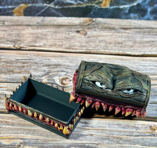 Mimic Dice Trunk – Decorative Fantasy Storage Box with Teeth & Eyes