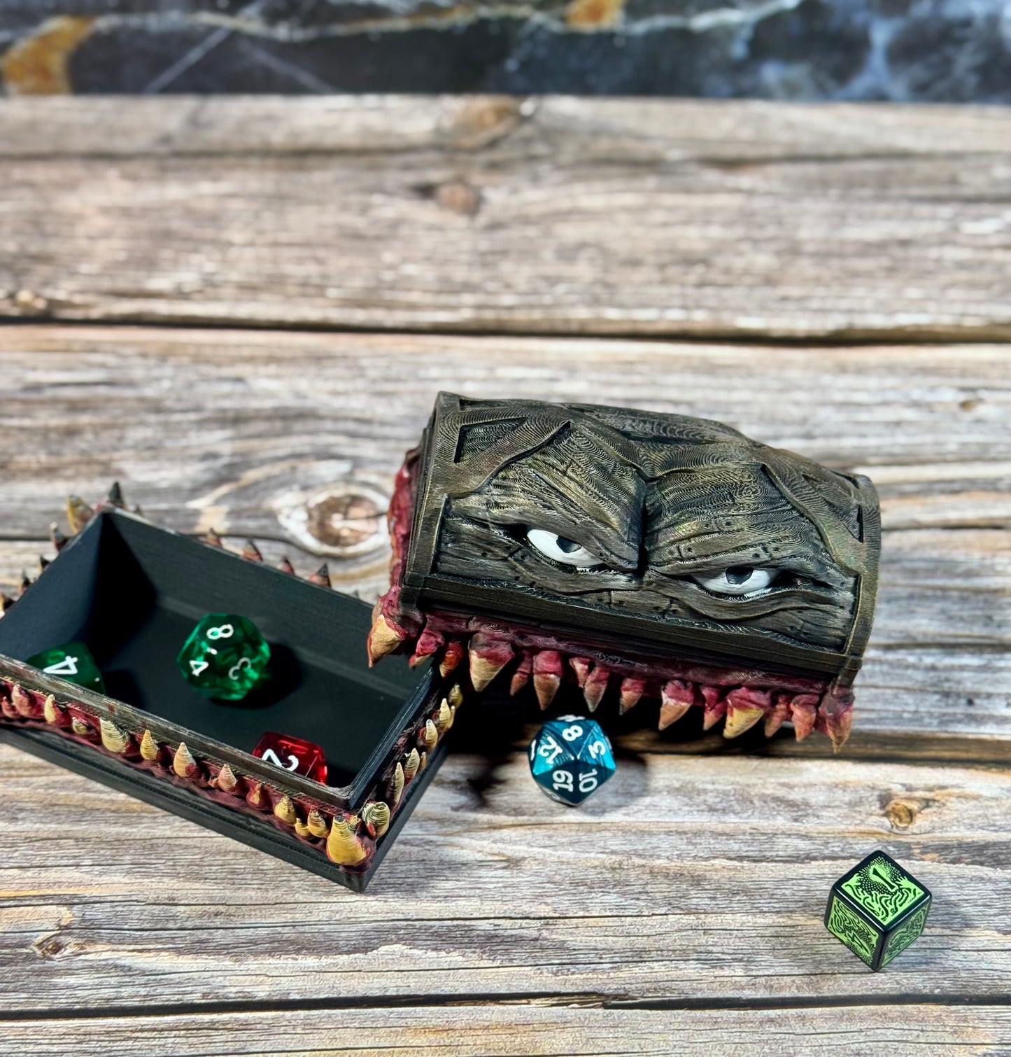 Mimic Dice Trunk – Decorative Fantasy Storage Box with Teeth & Eyes