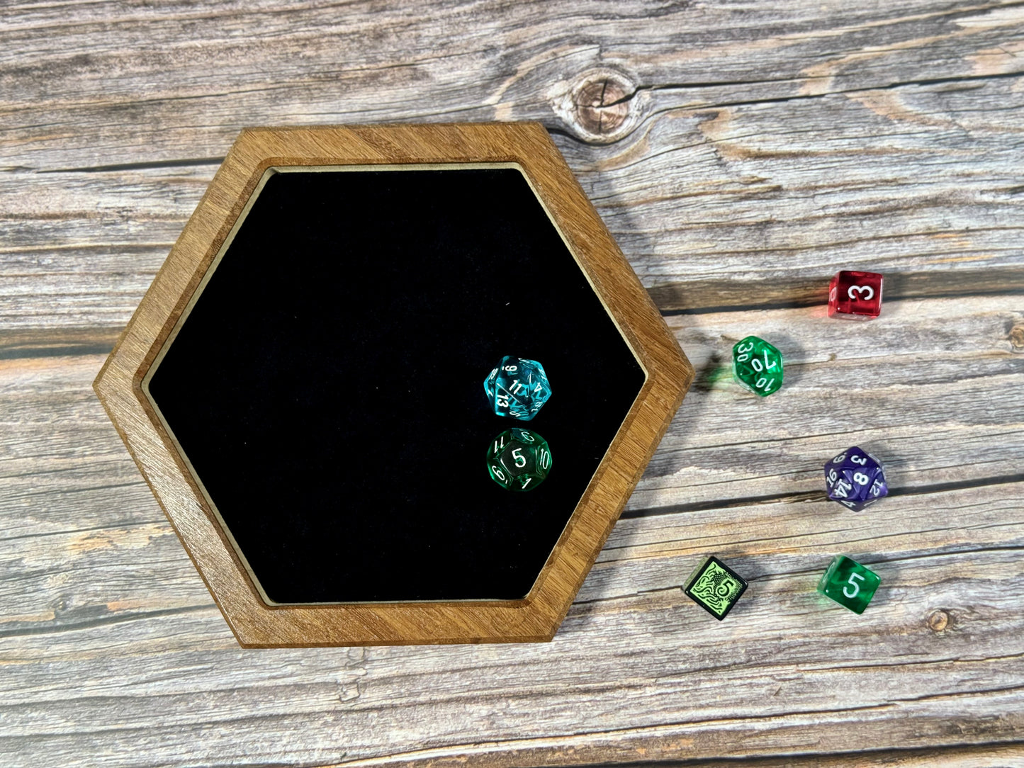 Dice Tray for DnD, RPG & Tabletop Games – Flocked or Leatherette Finish in Multiple Sizes