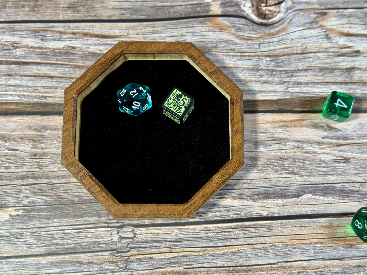 Dice Tray for DnD, RPG & Tabletop Games – Flocked or Leatherette Finish in Multiple Sizes