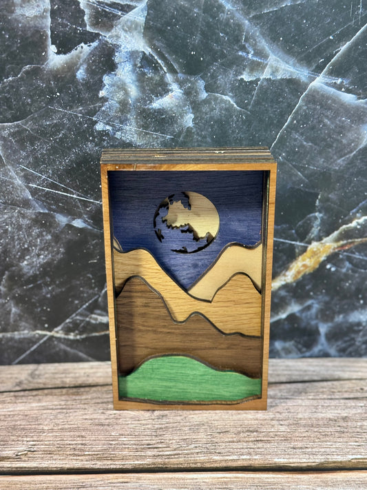 Laser Layered Wooden Art – 3D Wall Decor in Moon & Forest Designs