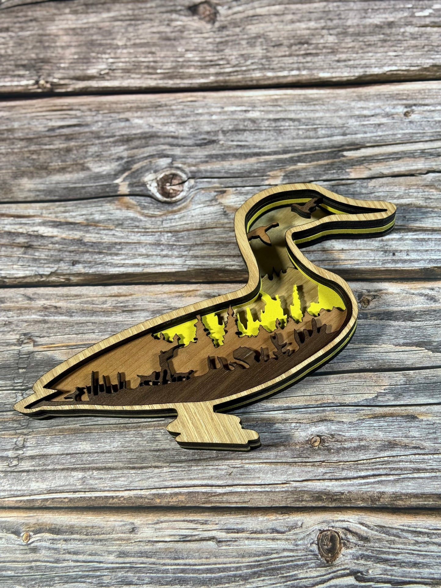Multi-Layered Laser-Cut Wooden Animal Wall Art