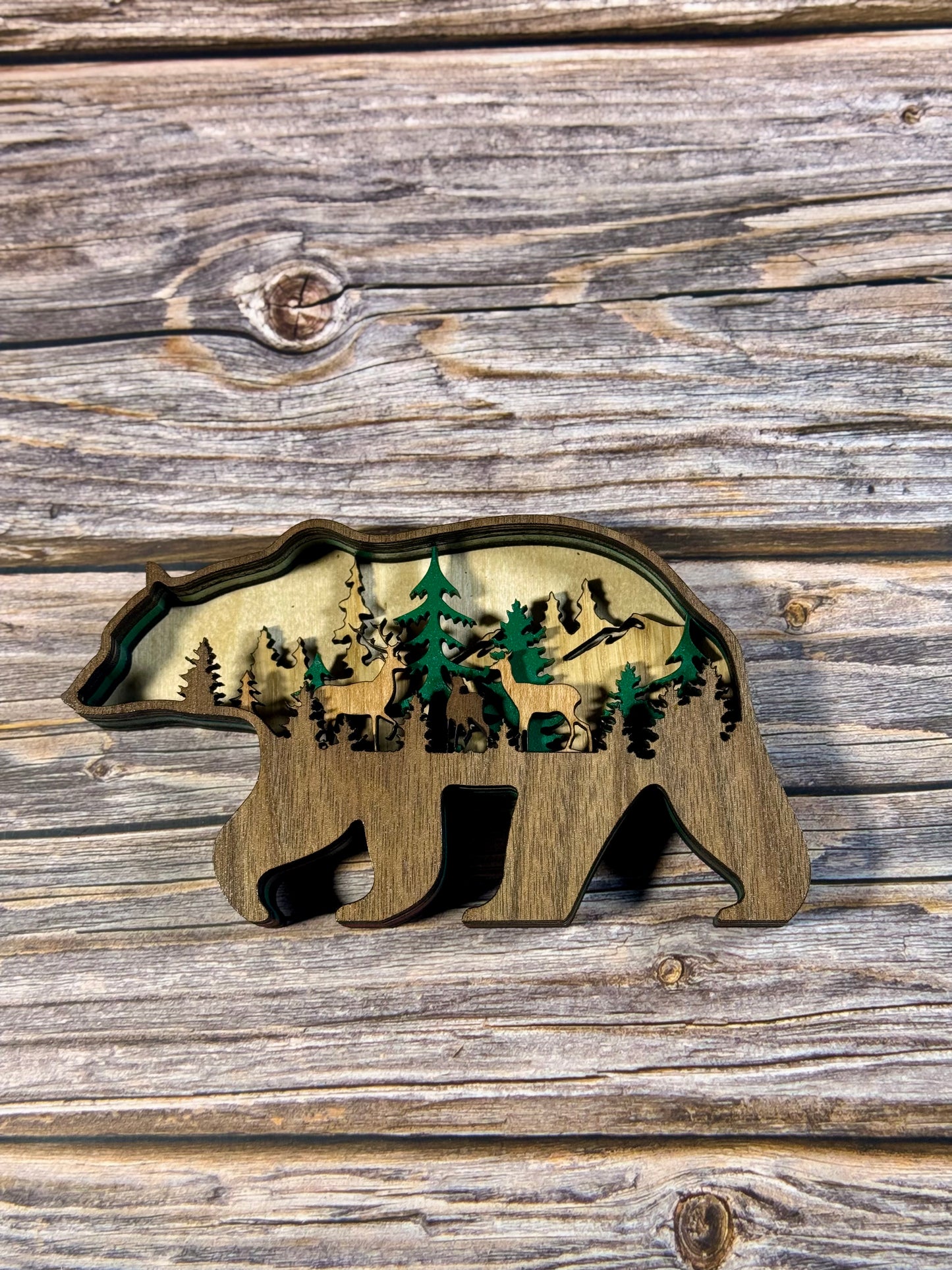 Multi-Layered Laser-Cut Wooden Animal Wall Art