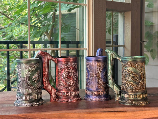 D20 Can Holder with Magnetic Dice Base – Tree of Life & More Designs