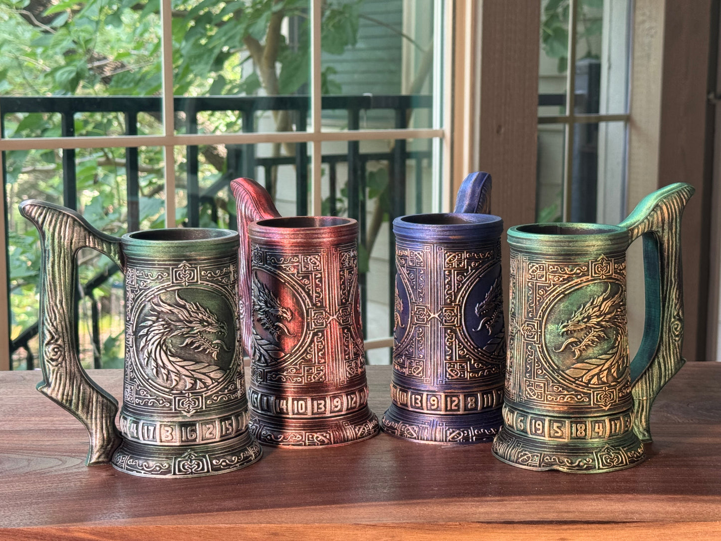 D20 Can Holder with Magnetic Dice Base – Tree of Life & More Designs