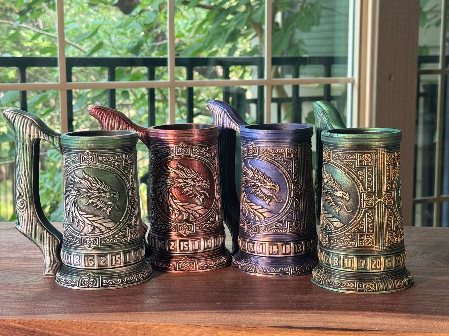 D20 Can Holder with Magnetic Dice Base – Tree of Life & More Designs