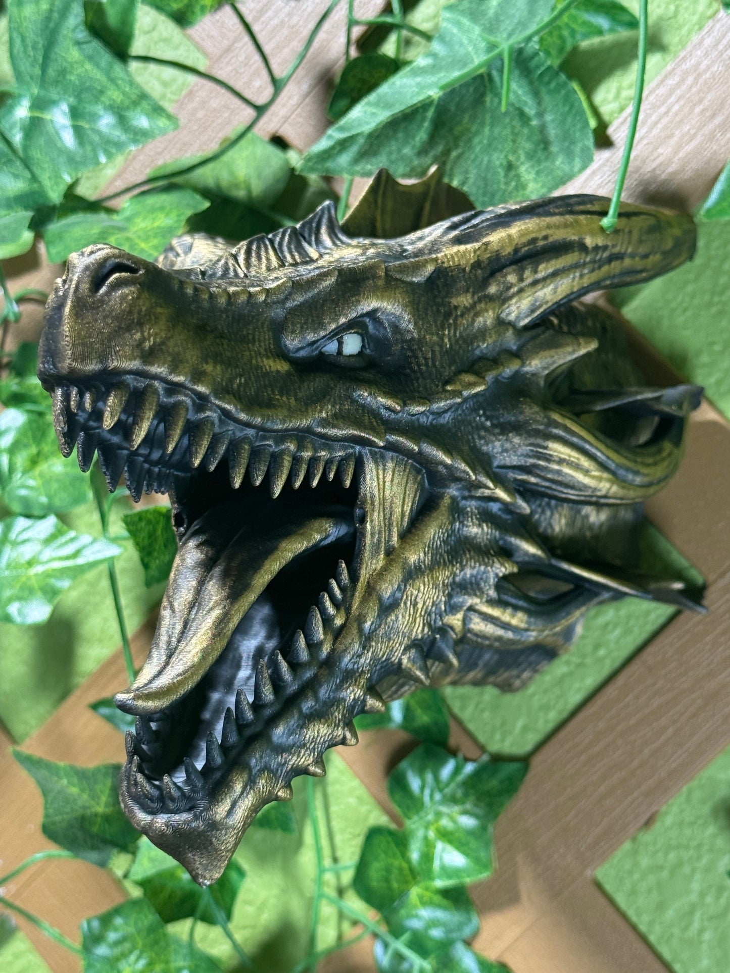 Dragon Head Wall Decor Fantasy Mount for Home or Game Room