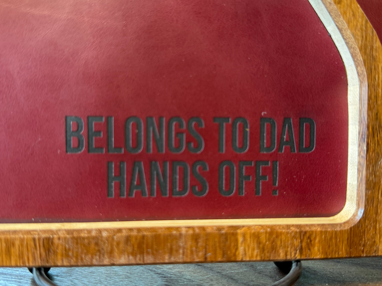 Bamboo Carved Valet Tray with Leatherette Inserts - Father’s Day Gift