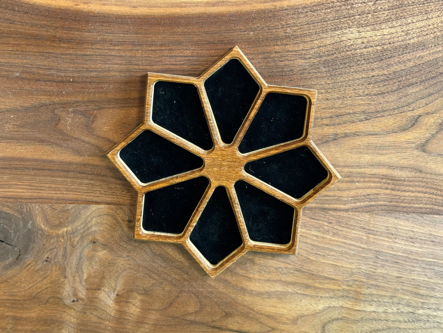 Carved Wooden Accessory Tray with Flocked Liner – Small, Medium & Large Sizes