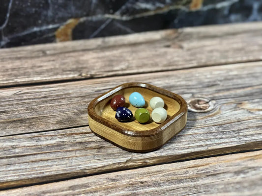 Board Game Token Tray Carved Bamboo Organizer for Game Night