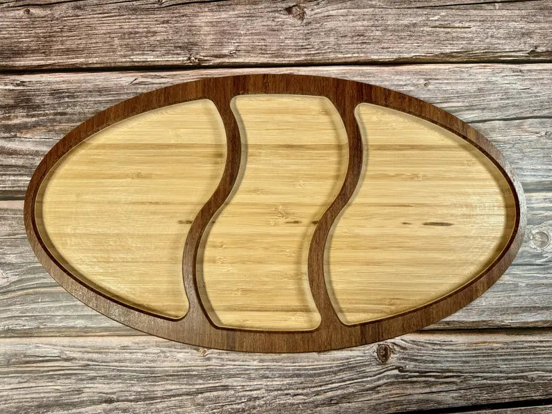 Carved Bamboo Accessory Tray – Minimalist Round Organizer for Jewelry, Keys & Decor