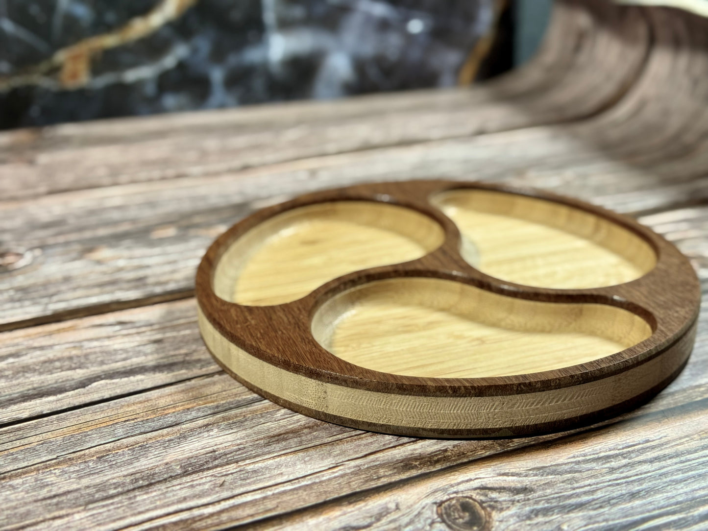 Round Bottom Carved Accessory Tray