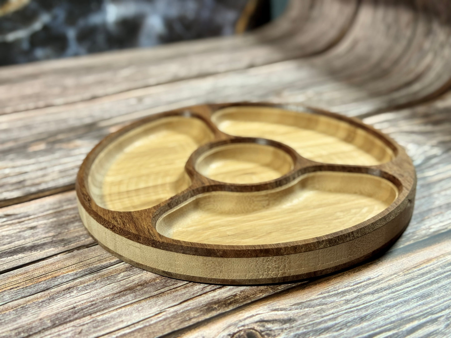 Round Bottom Carved Accessory Tray