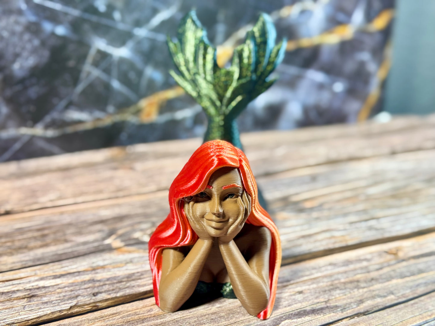 Mermaid Figurine – 3D Printed Statue in 2 Sizes & Skin Tones