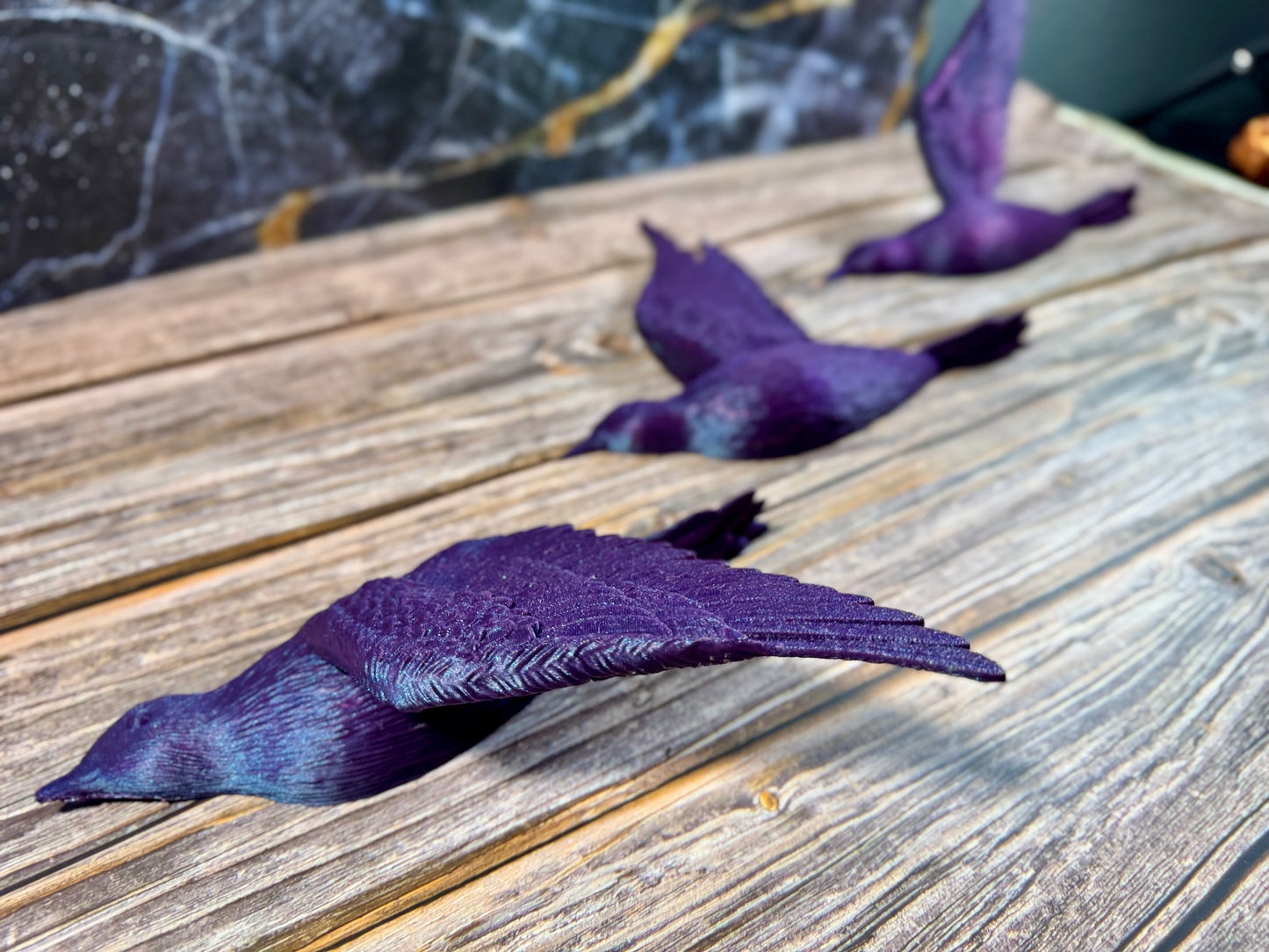 Birds in Flight Wall Art Set of Three Nature Inspired Decor