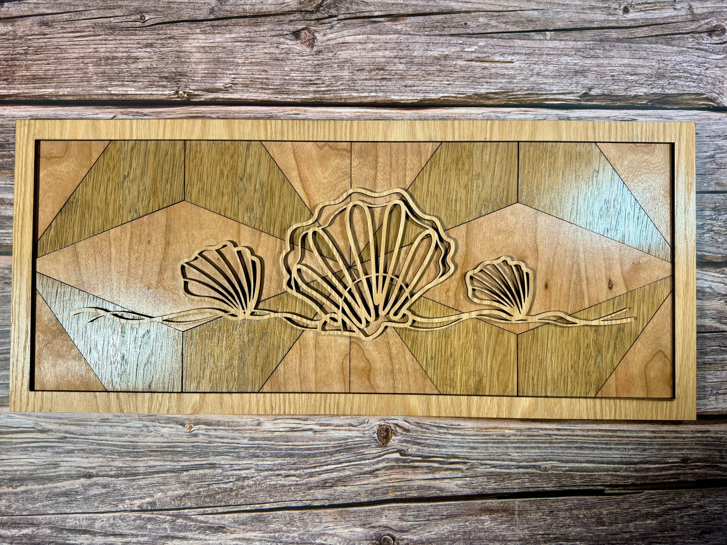 Beach Line Art Minimalist Ocean Wood Wall Decor
