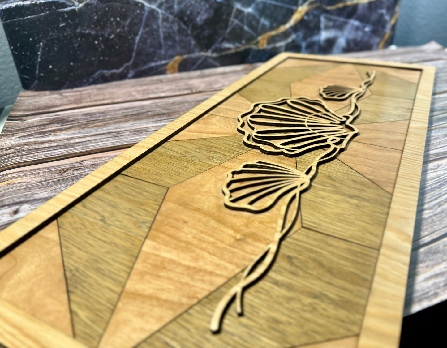 Beach Line Art Minimalist Ocean Wood Wall Decor