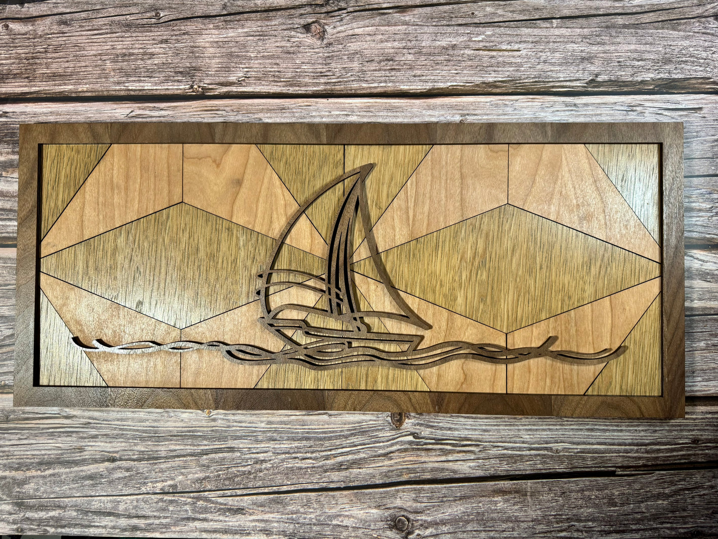 Beach Line Art Minimalist Ocean Wood Wall Decor