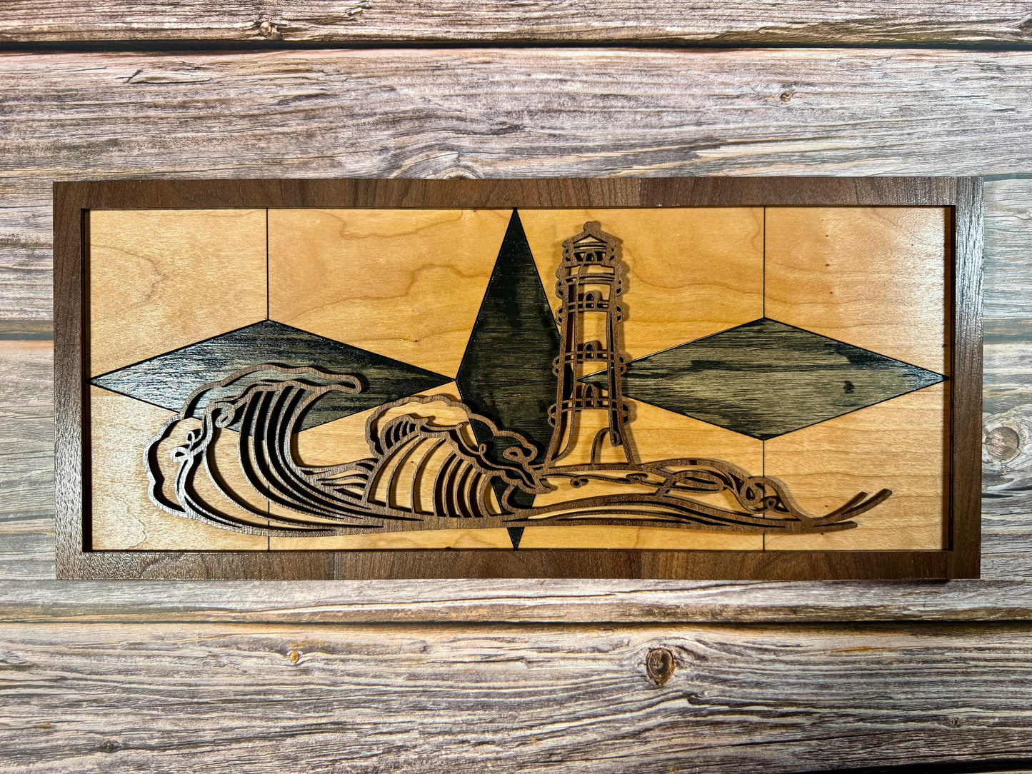 Beach Line Art Minimalist Ocean Wood Wall Decor
