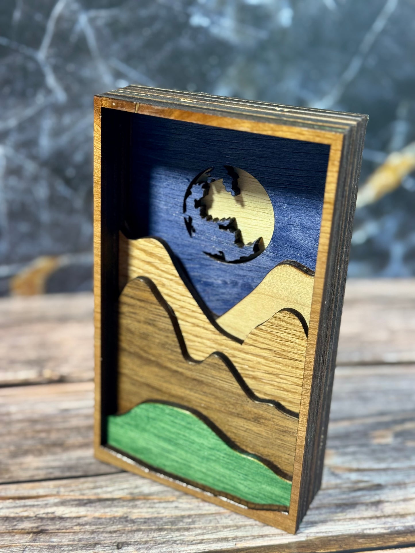 Laser Layered Wooden Art – 3D Wall Decor in Moon & Forest Designs