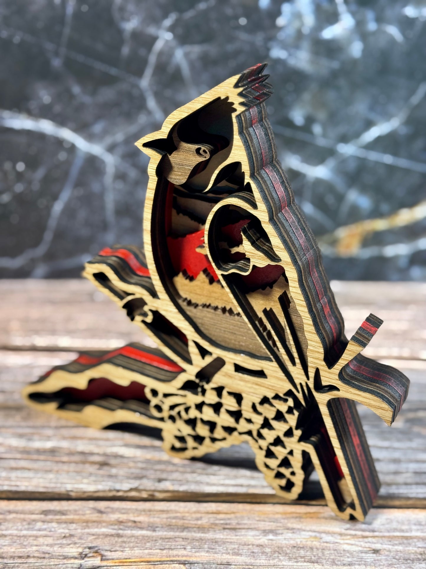 Multi-Layered Laser-Cut Wooden Animal Wall Art
