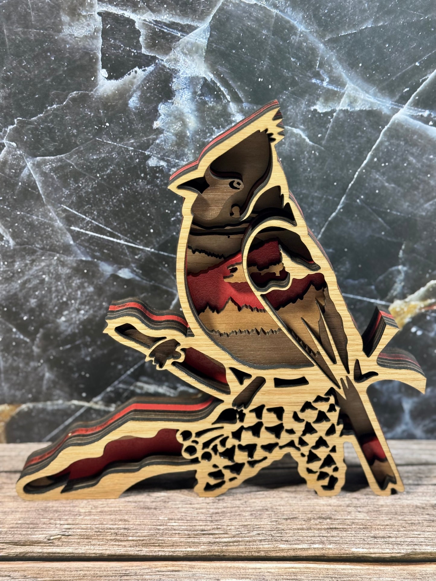 Multi-Layered Laser-Cut Wooden Animal Wall Art