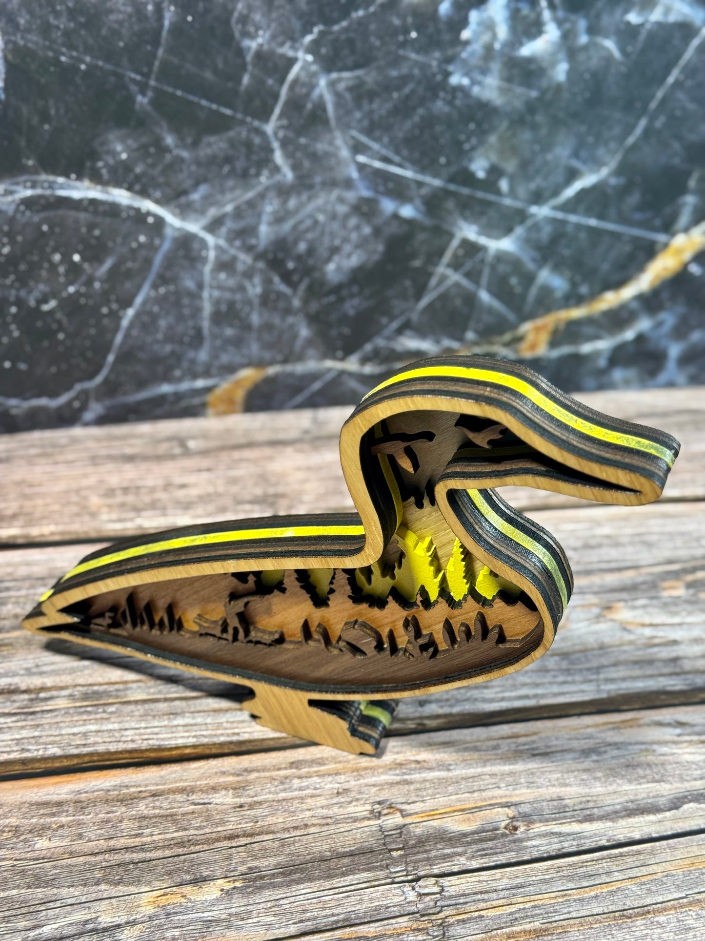 Multi-Layered Laser-Cut Wooden Animal Wall Art