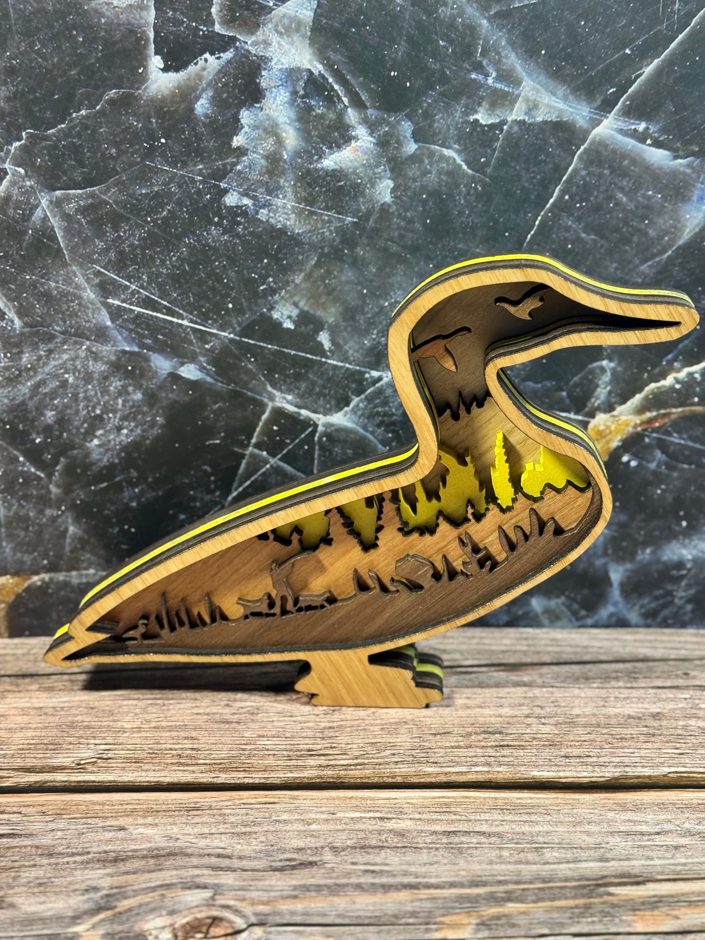 Multi-Layered Laser-Cut Wooden Animal Wall Art