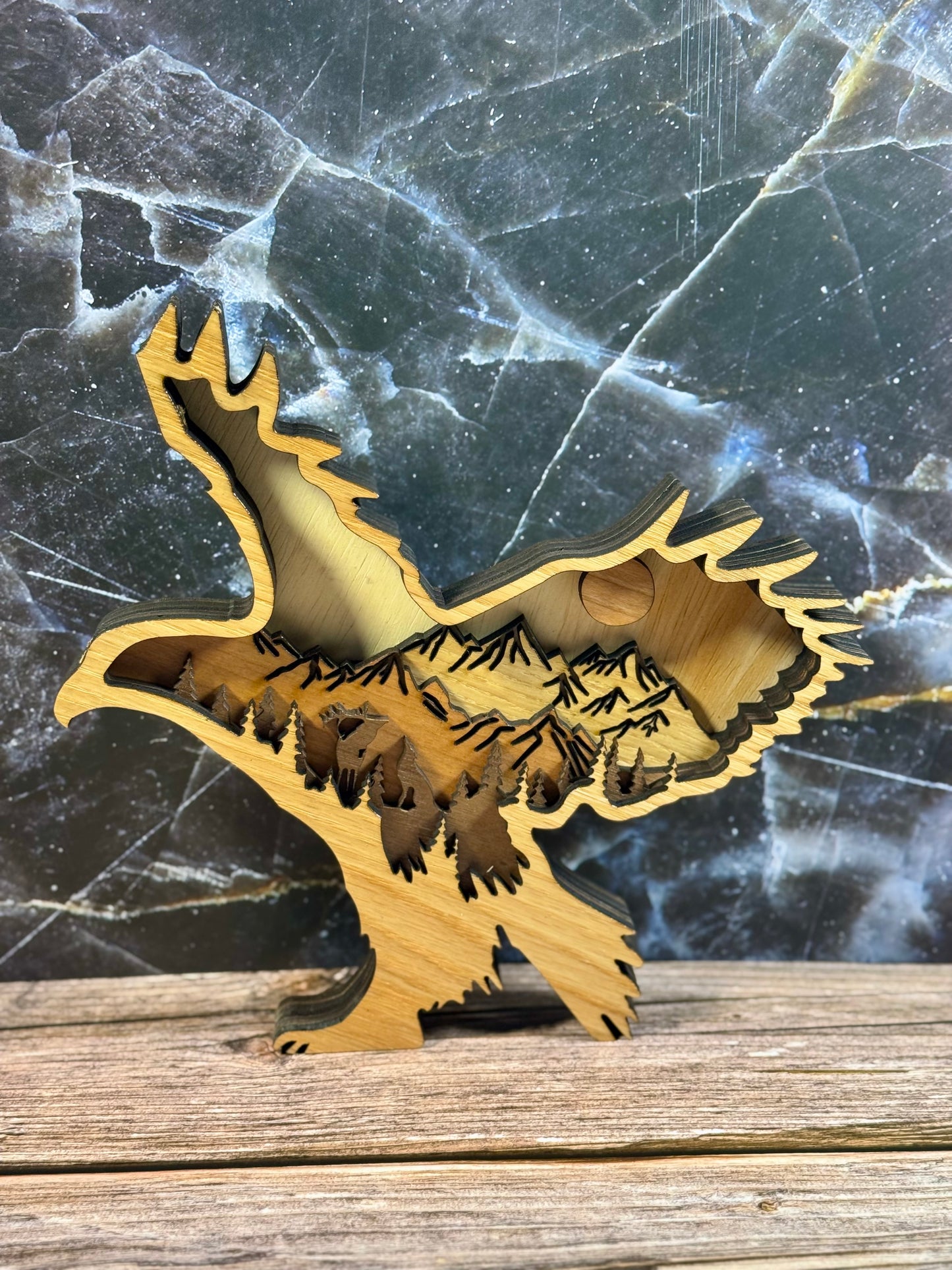 Multi-Layered Laser-Cut Wooden Animal Wall Art