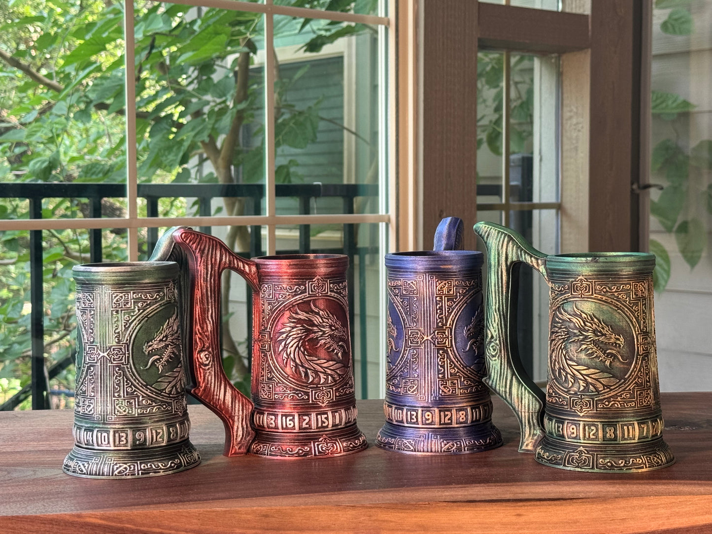 D20 Can Holder with Magnetic Dice Base – Tree of Life & More Designs