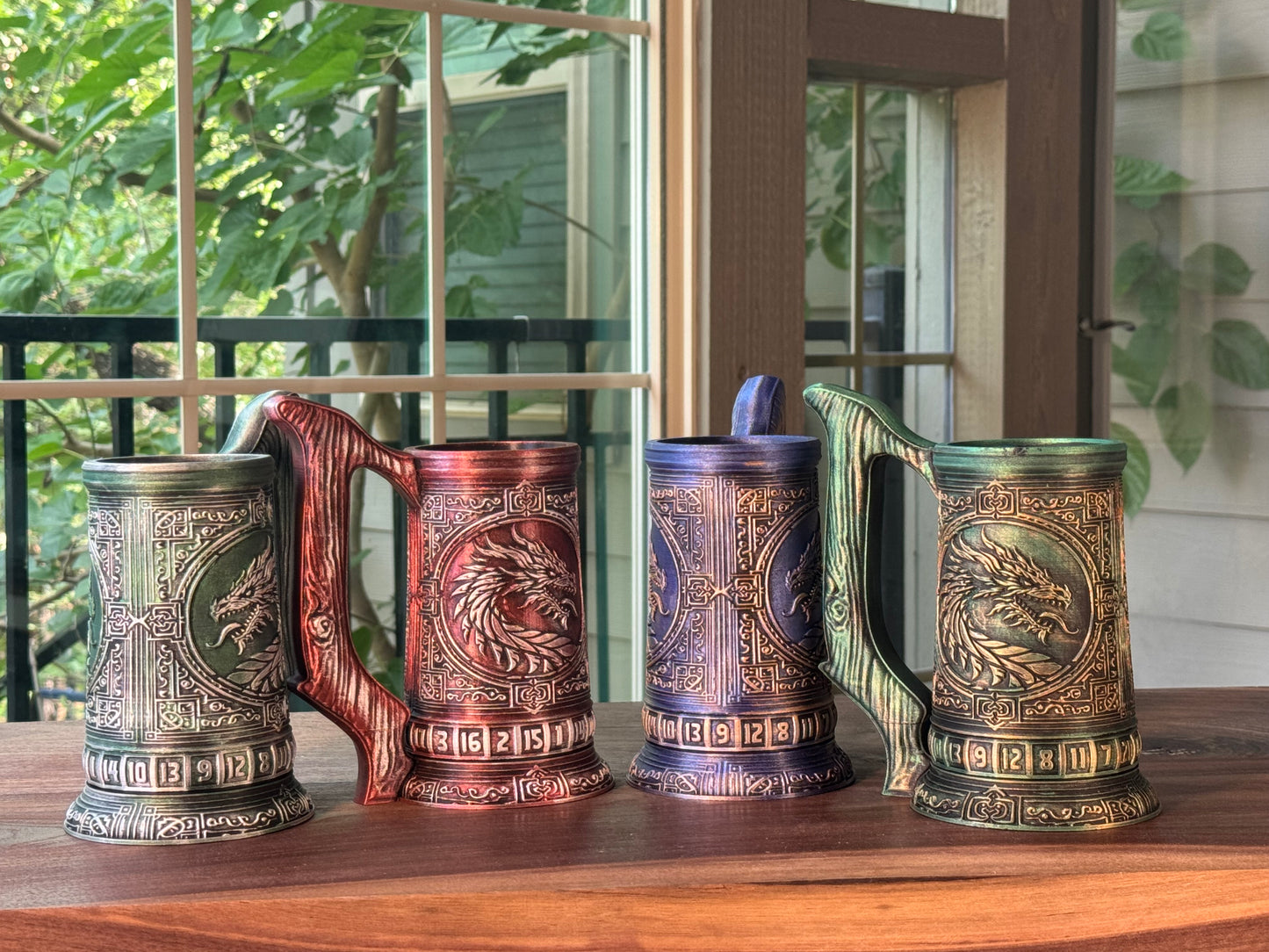 D20 Can Holder with Magnetic Dice Base – Tree of Life & More Designs