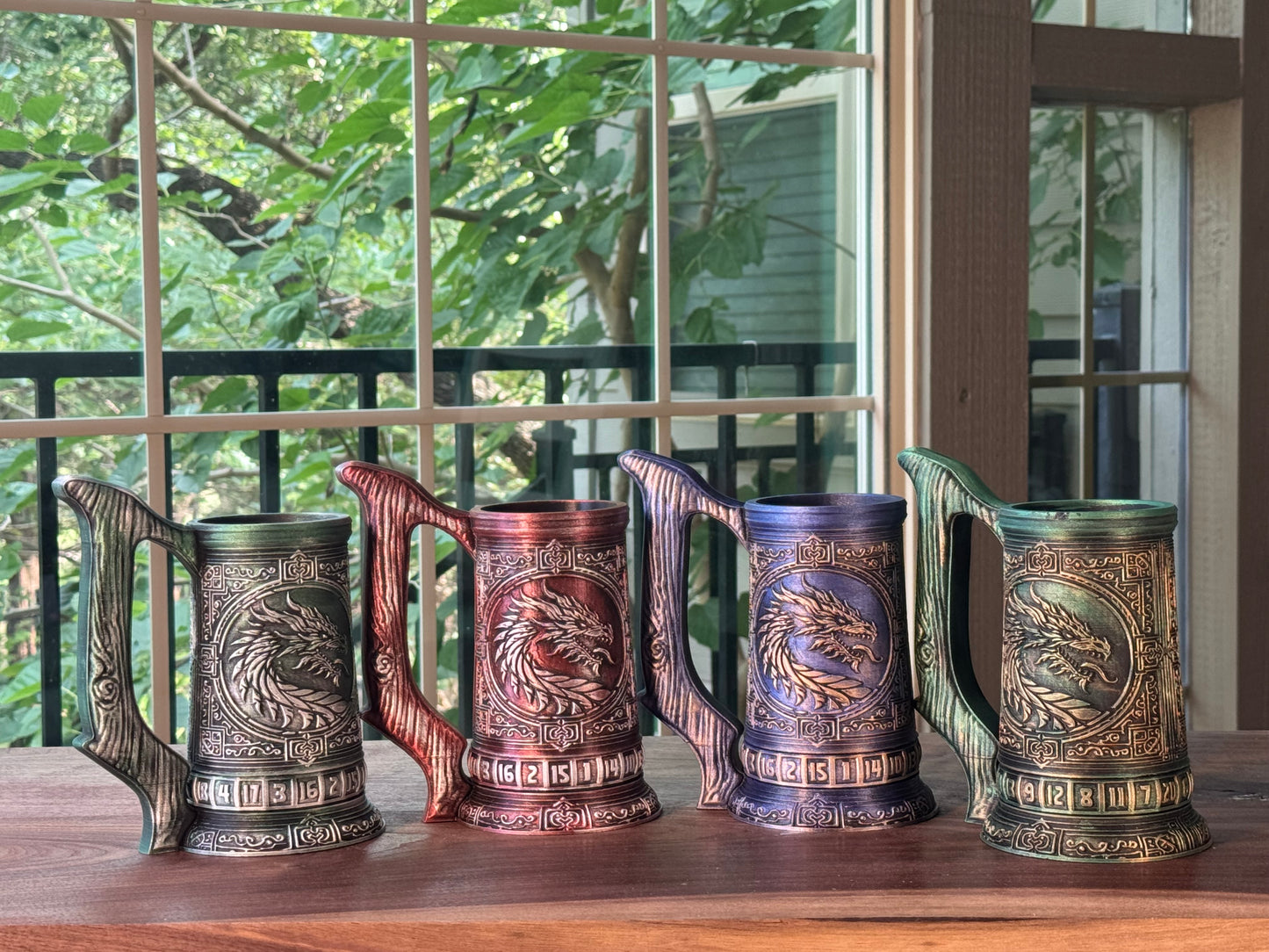 D20 Can Holder with Magnetic Dice Base – Tree of Life & More Designs