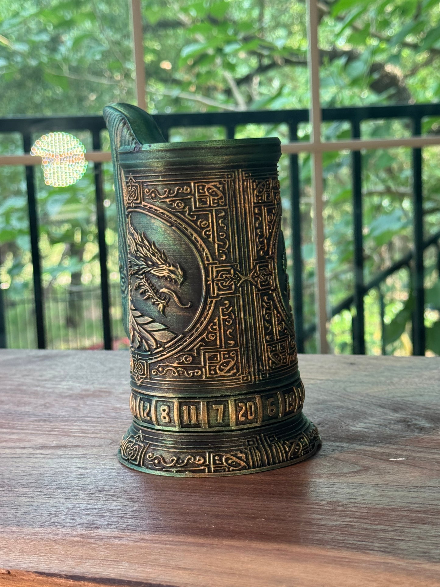 D20 Can Holder with Magnetic Dice Base – Tree of Life & More Designs
